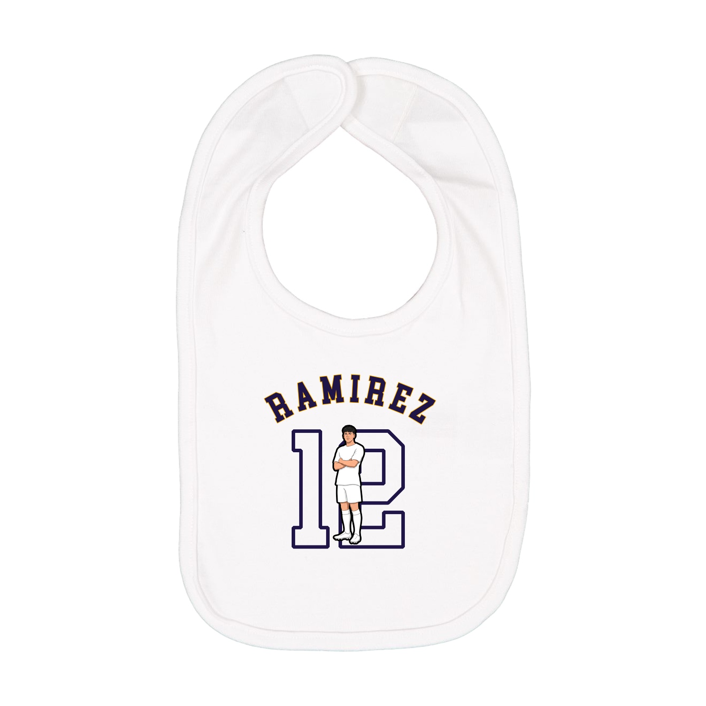 Infant Bib — Shirsey Arch in White