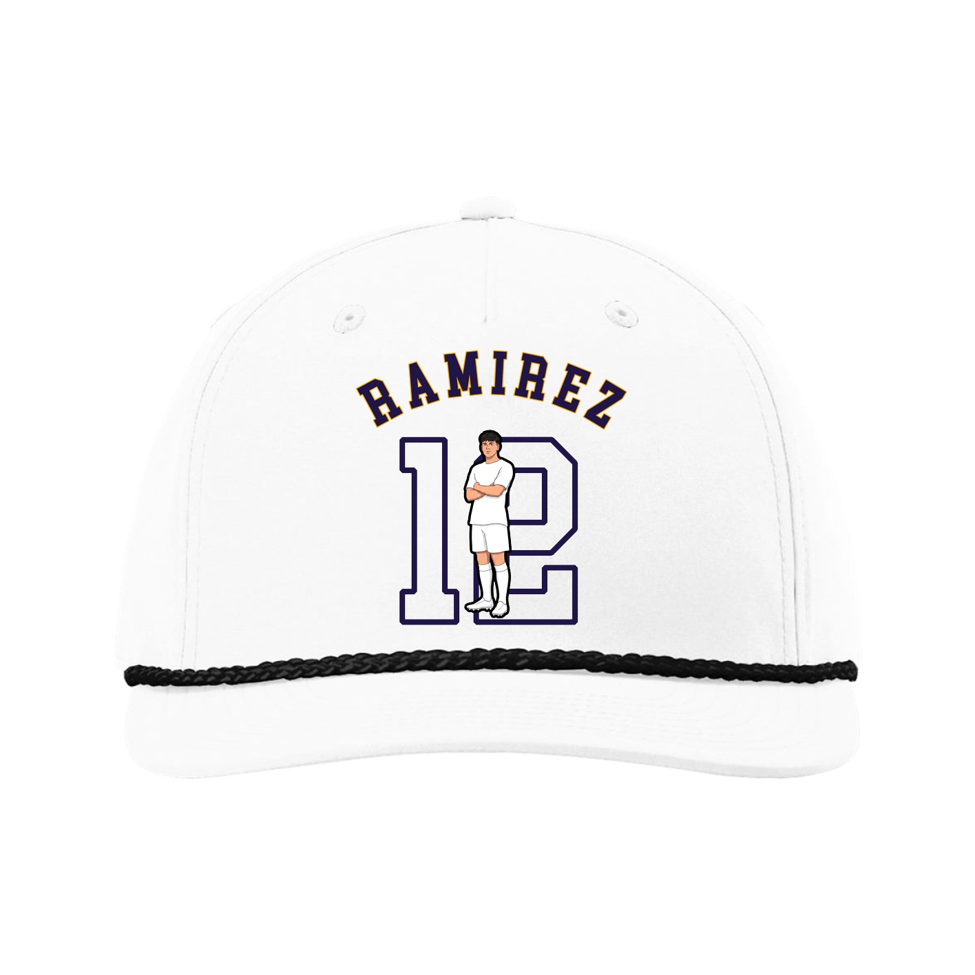 Five-Panel Classic Rope Cap — Shirsey Arch in White