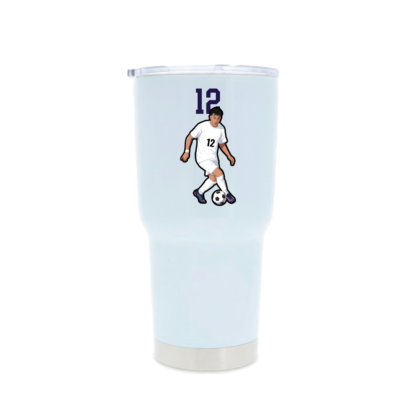 30oz Stainless Steel Tumbler — Number Top in White