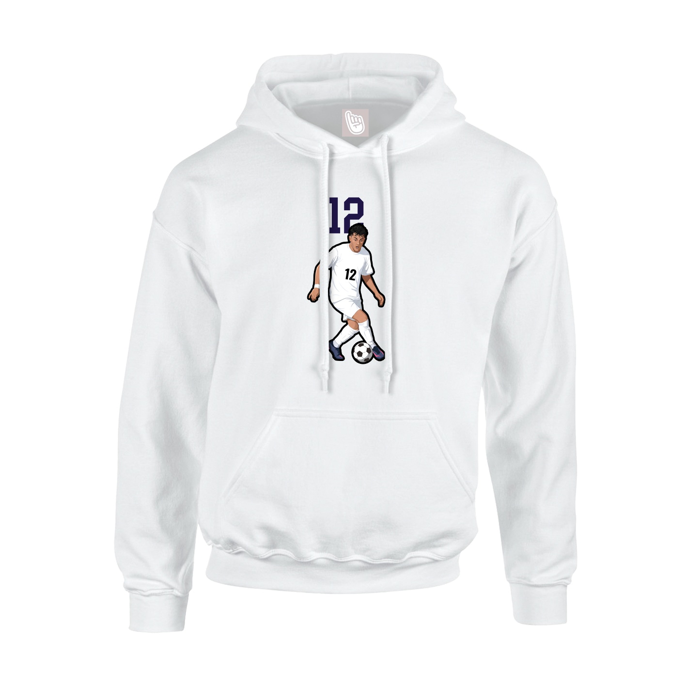 Youth Hoodie — Number Top in White
