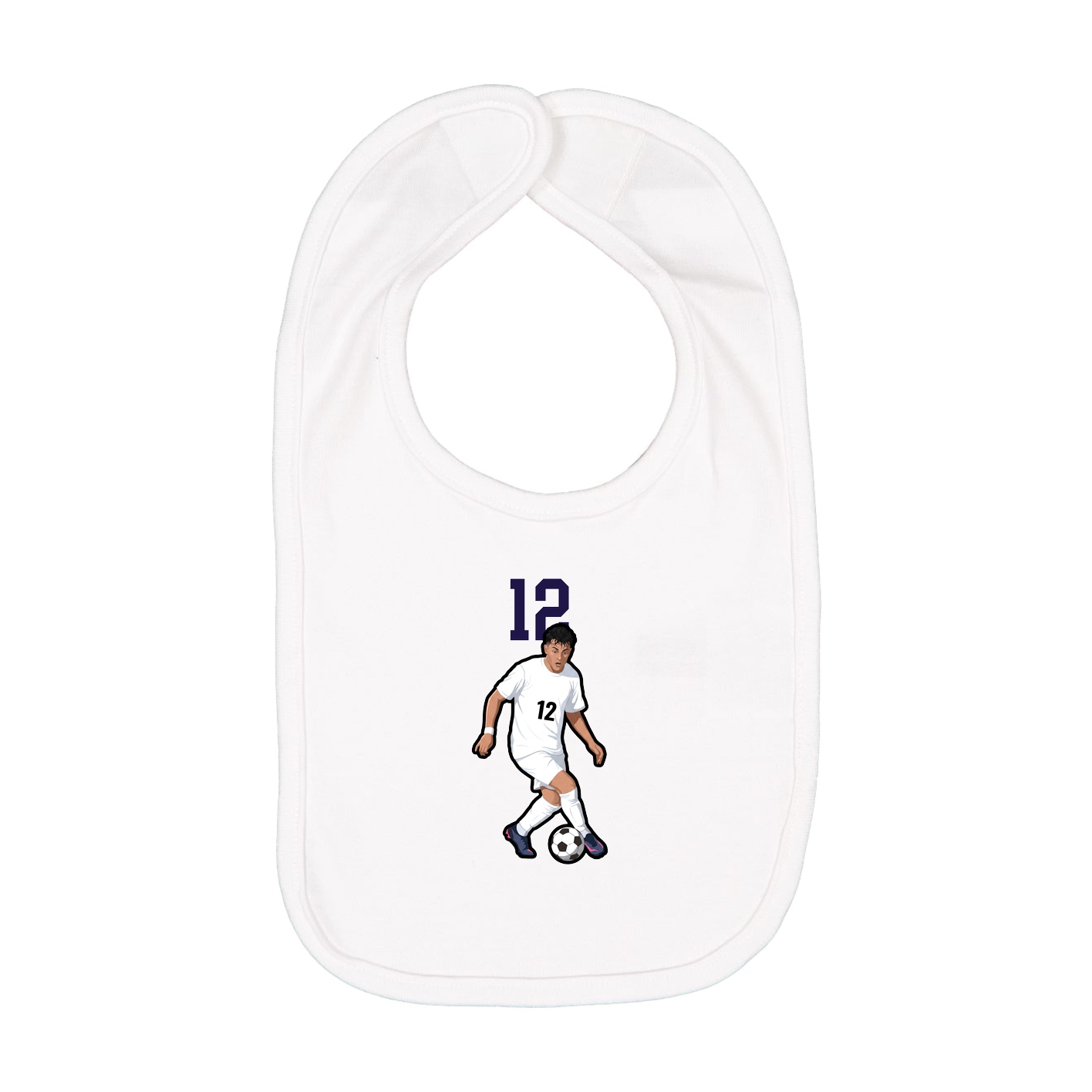 Infant Bib — Number Top in White