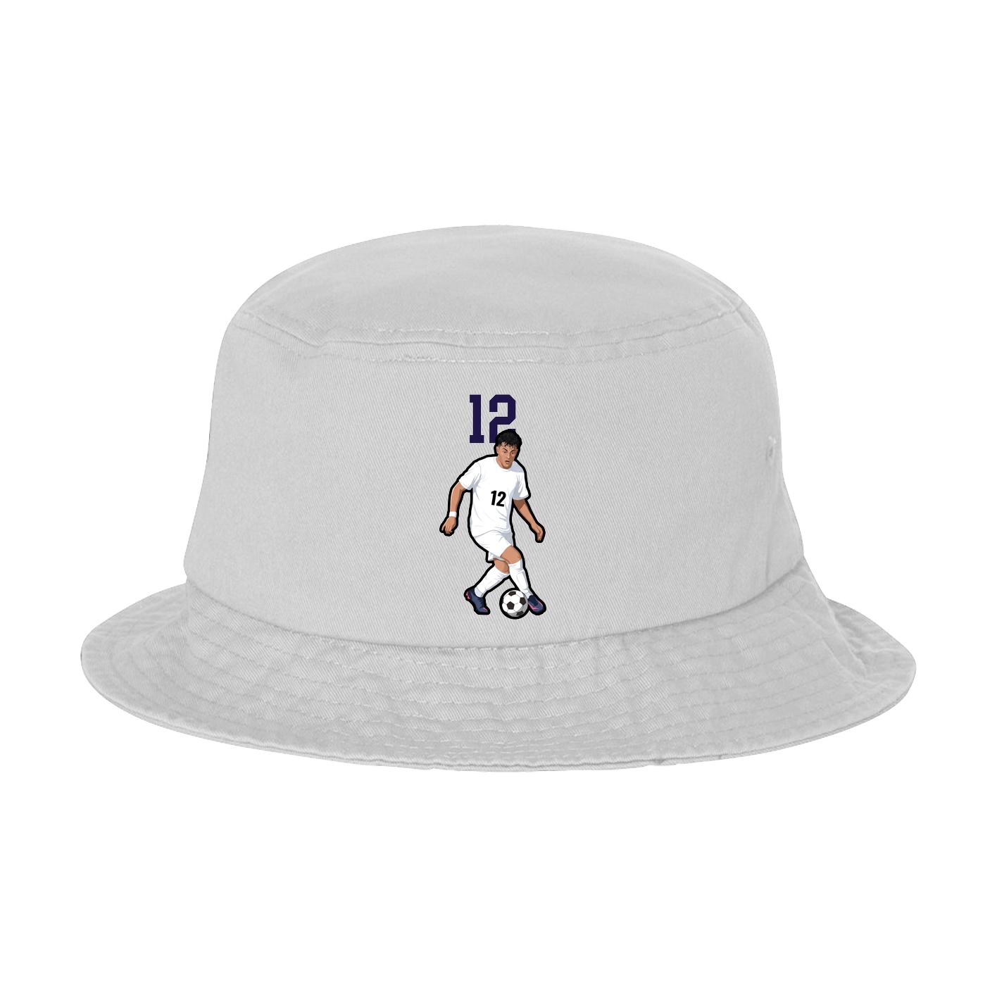 Bucket Cap — Number Top in White