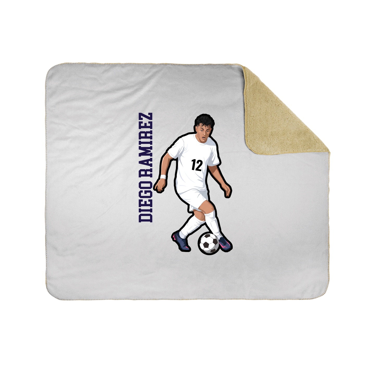 Throw Blanket — Name Vertical in White