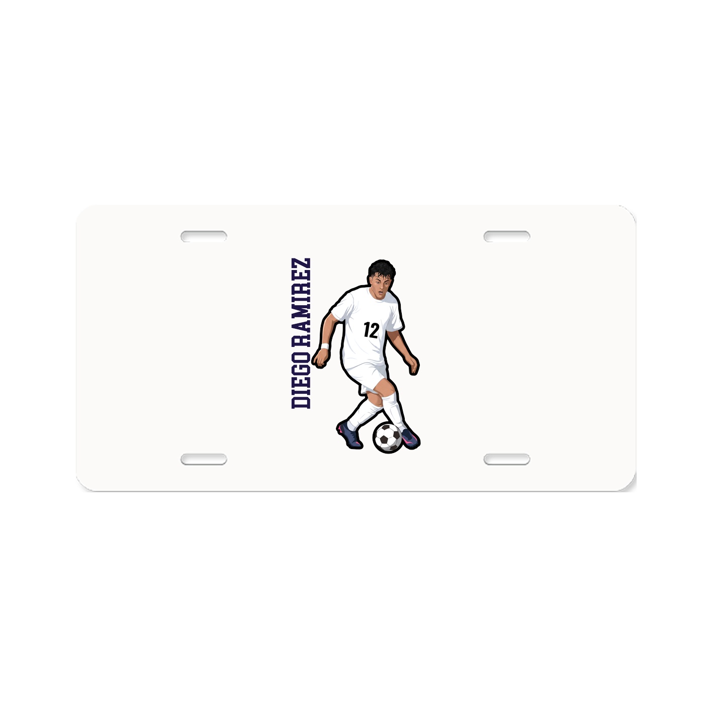 License Plate — Name Vertical in Classic