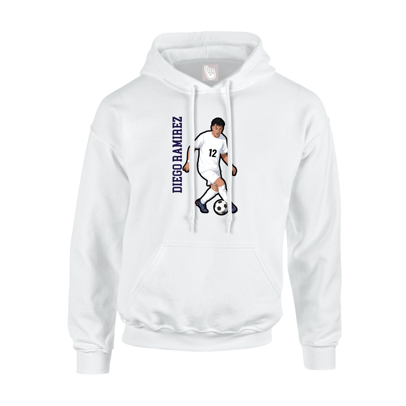 Youth Hoodie — Name Vertical in White