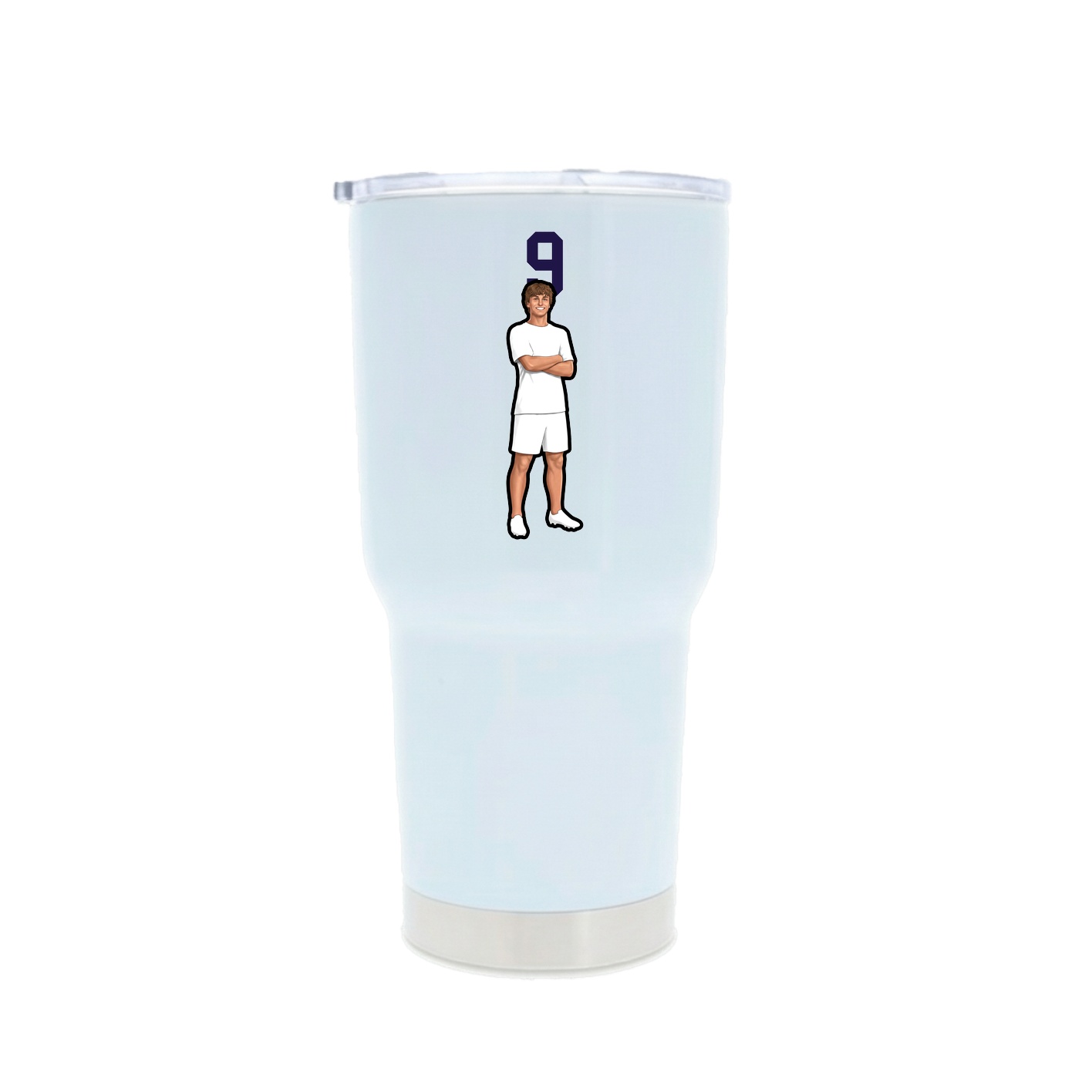 30oz Stainless Steel Tumbler — Number Top in White