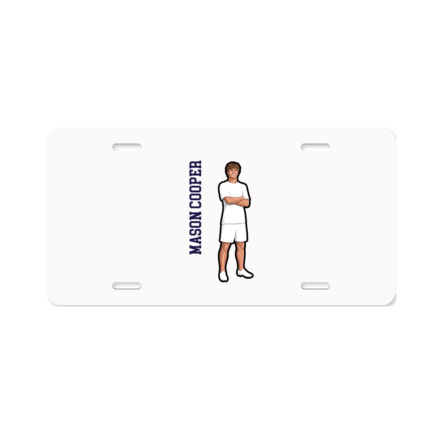 License Plate — Name Vertical in Classic