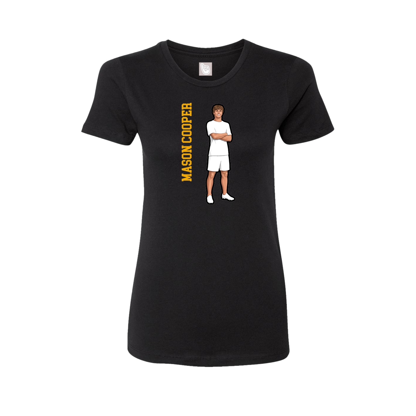 Womens Tee — Name Vertical in Black
