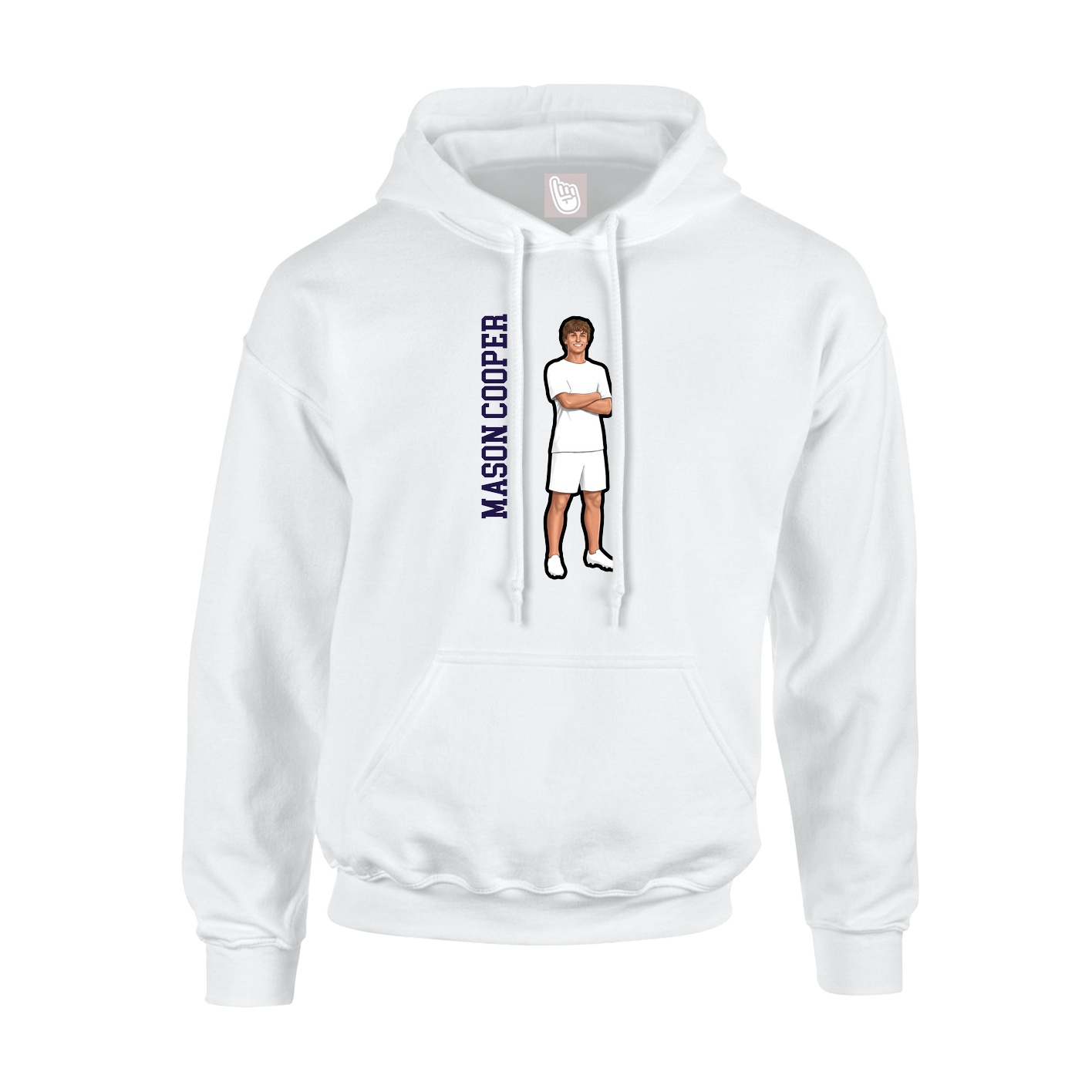 Hoodie — Name Vertical in White