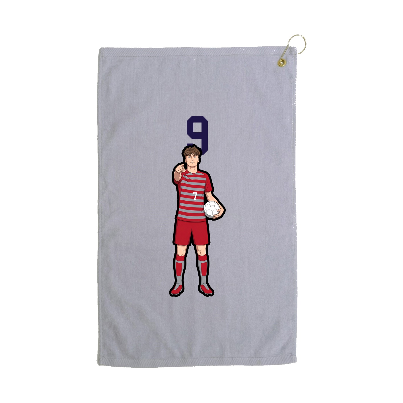 Golf Towel — Number Top in Grey