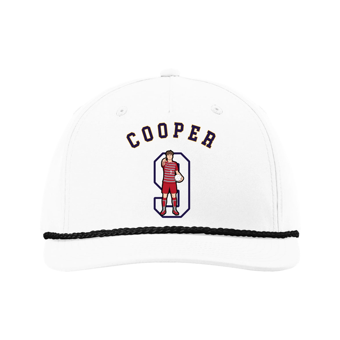 Five-Panel Classic Rope Cap — Shirsey Arch in White