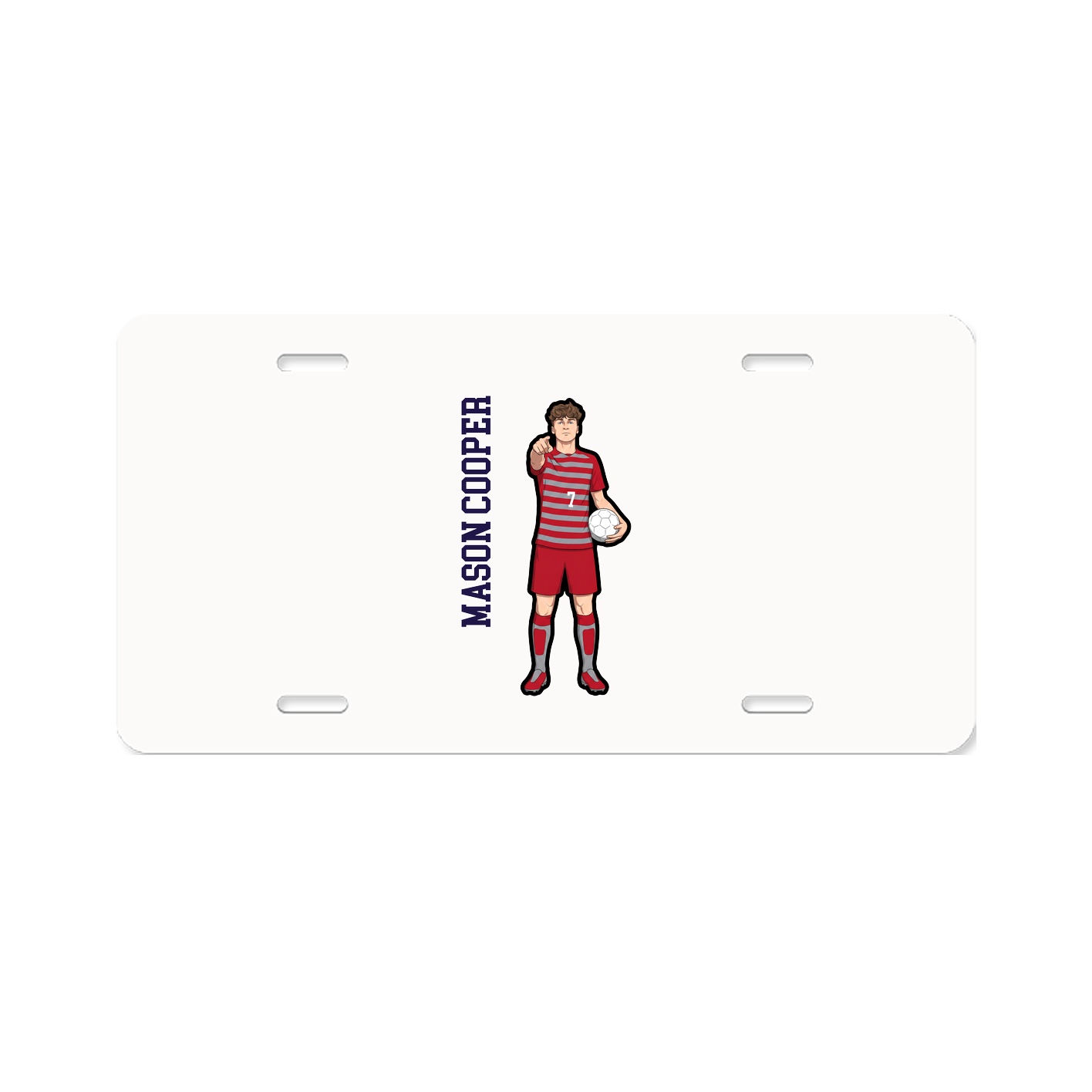 License Plate — Name Vertical in Classic