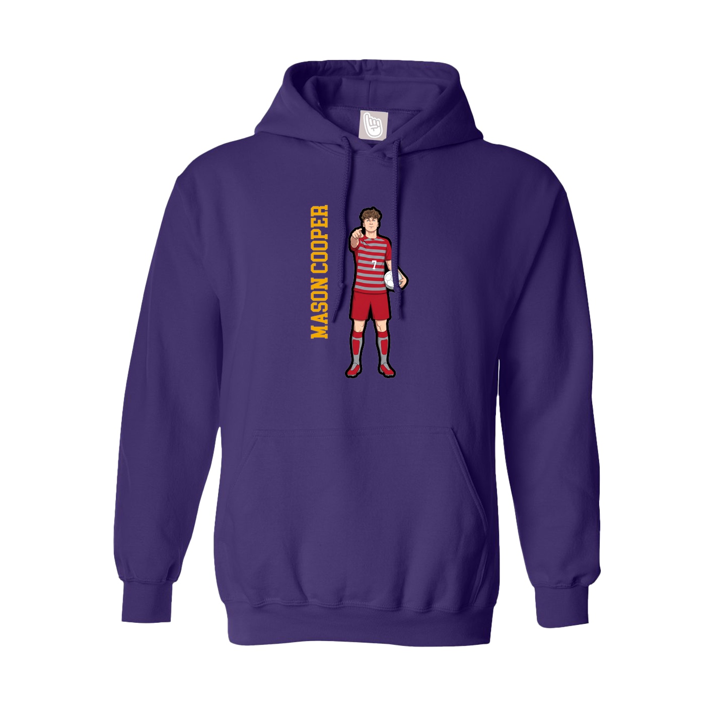 Youth Hoodie — Name Vertical in Purple