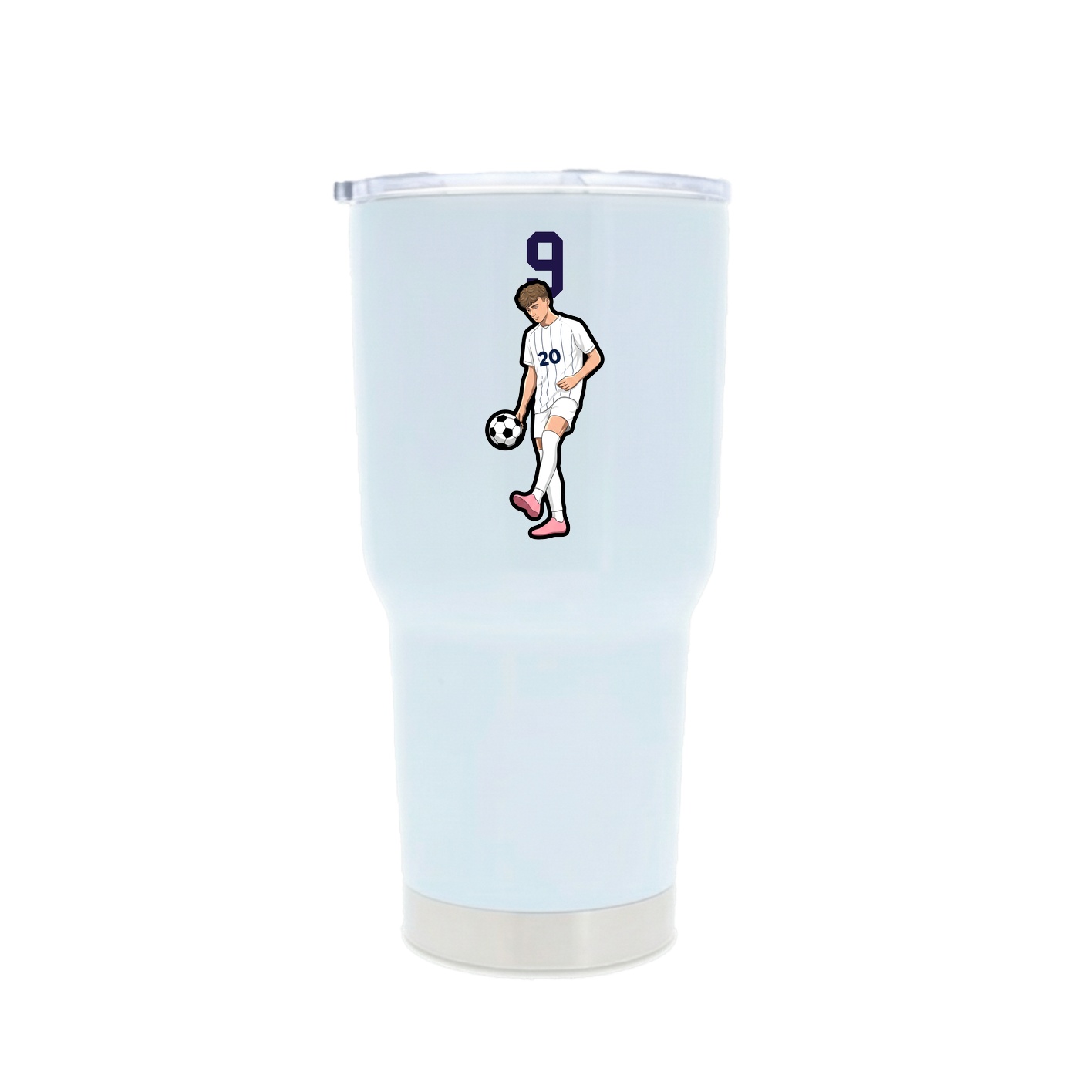 30oz Stainless Steel Tumbler — Number Top in White