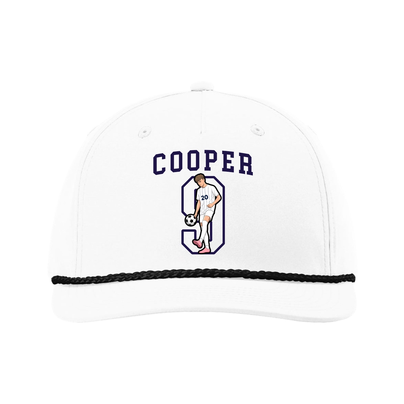 Five-Panel Classic Rope Cap — Shirsey in White