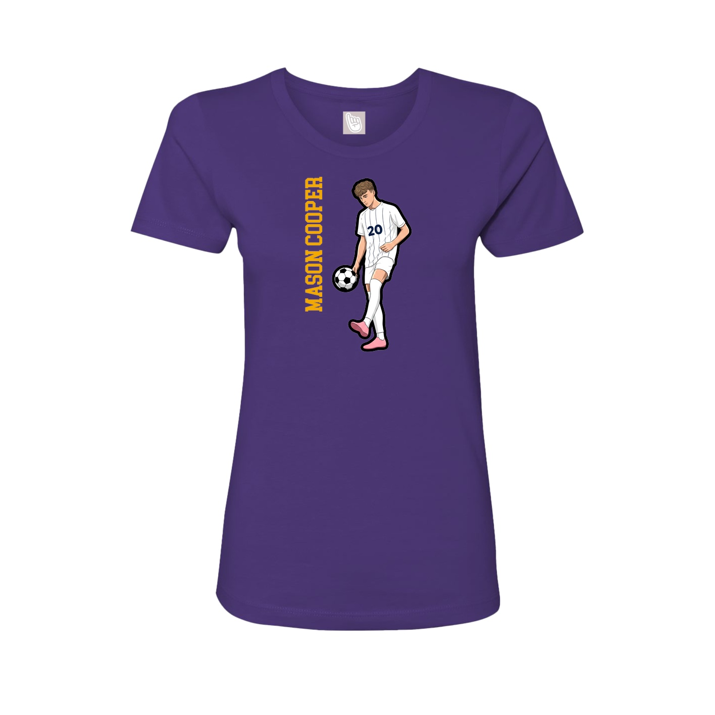Womens Tee — Name Vertical in Purple