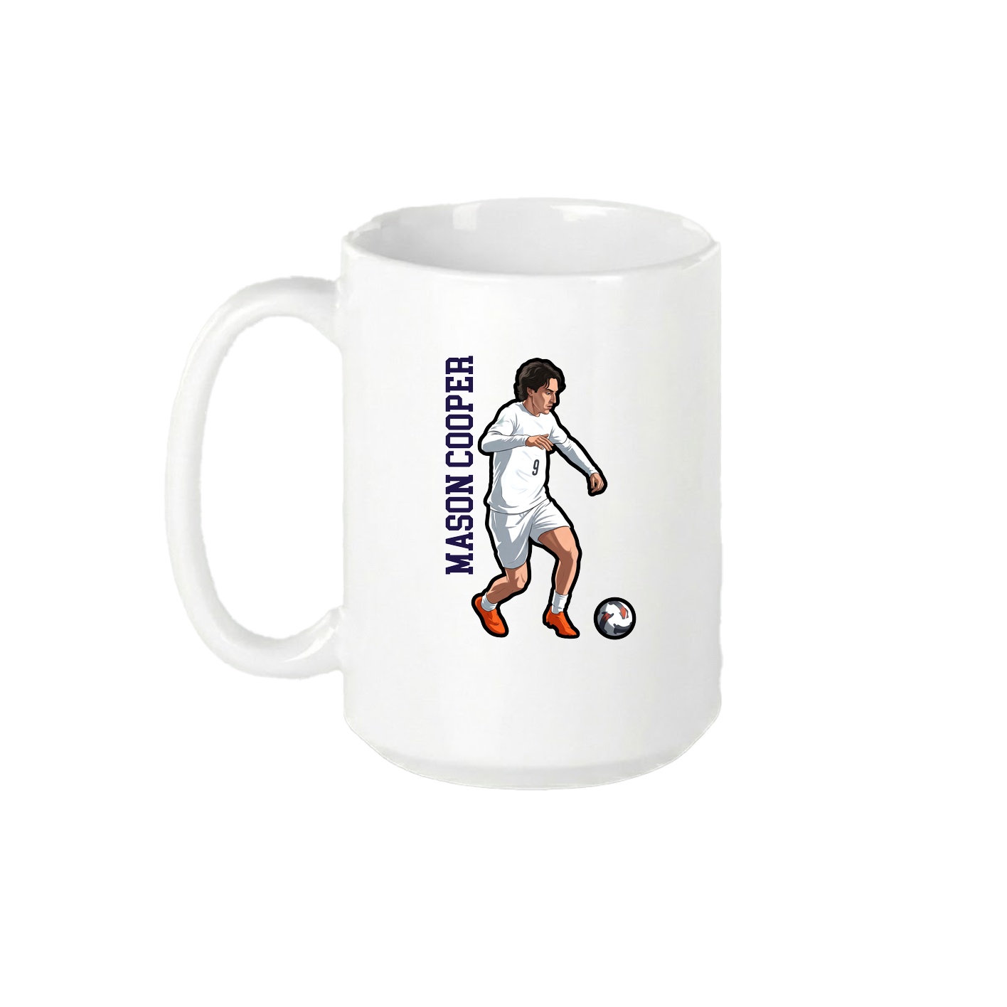 15oz Coffee Mug — Name Vertical in White