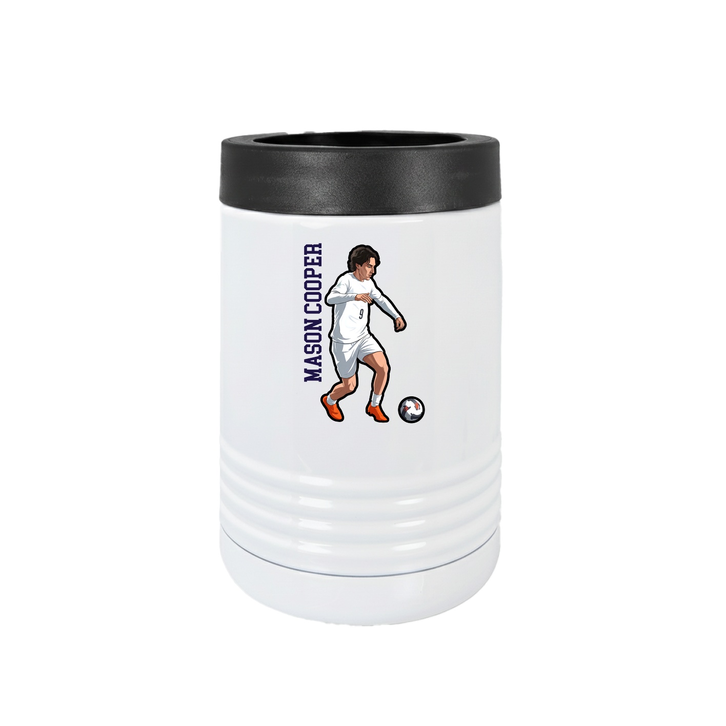 Beverage Holder — Name Vertical in White