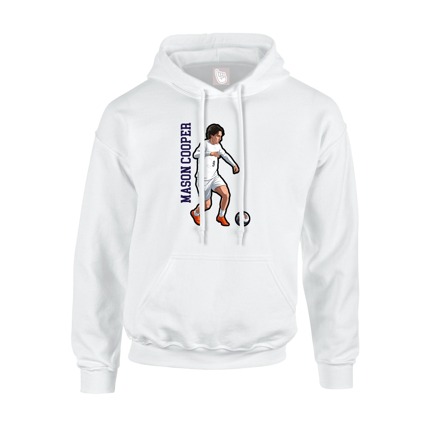 Youth Hoodie — Name Vertical in White