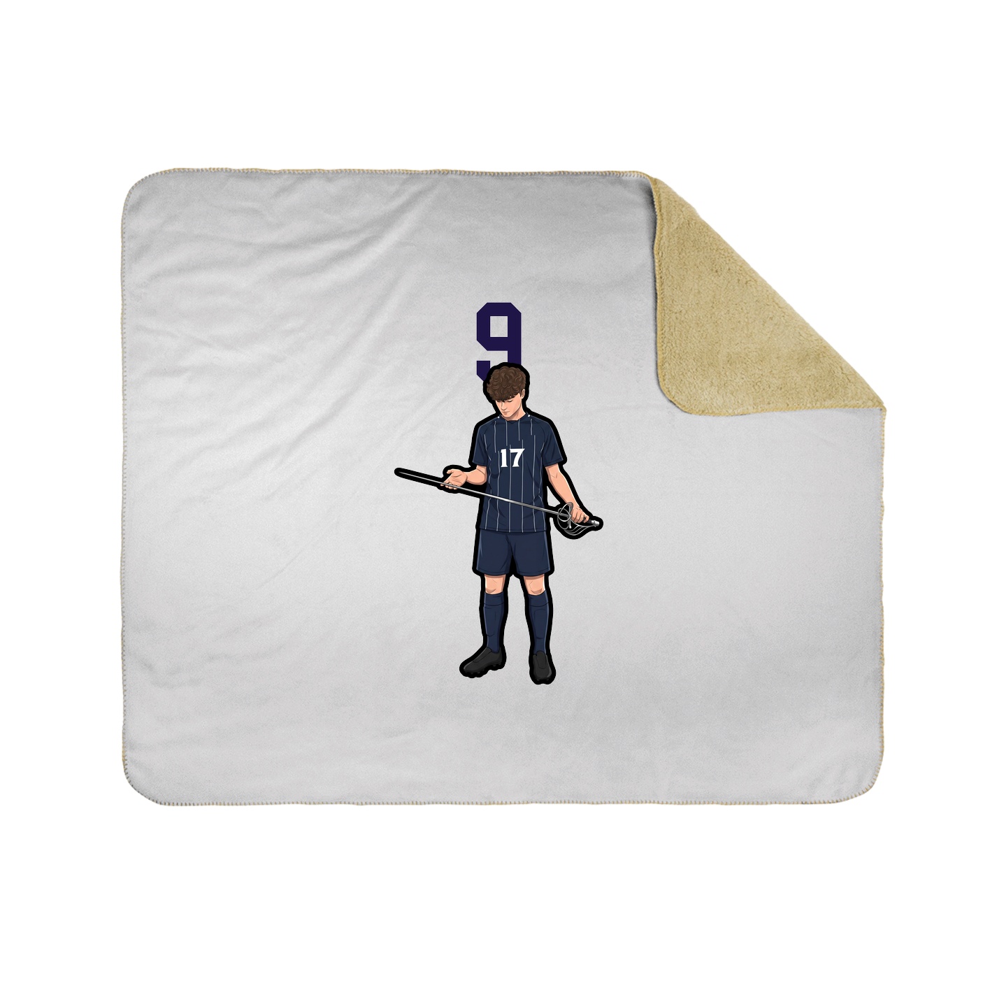 Throw Blanket — Number Top in White