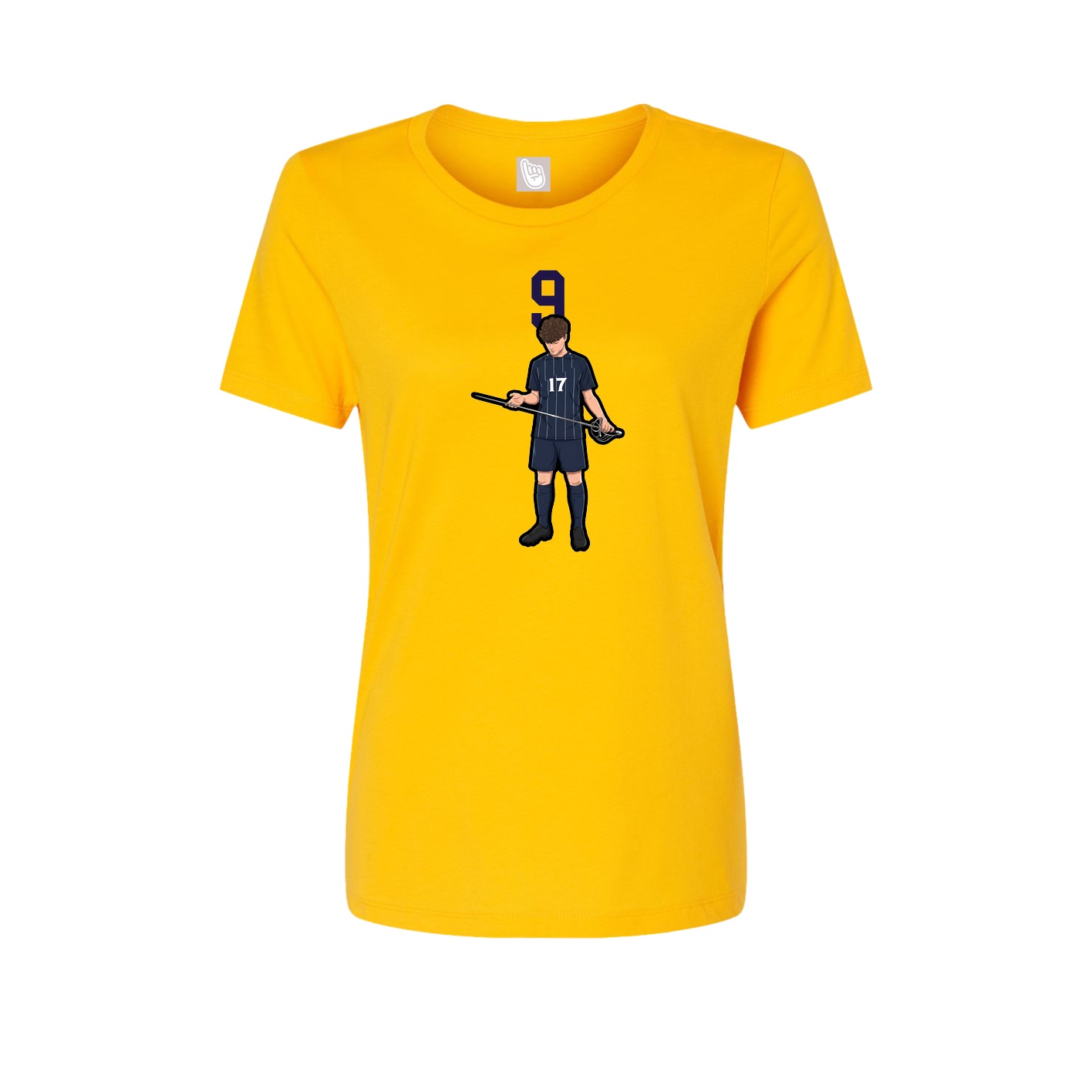 Womens Tee — Number Top in Gold