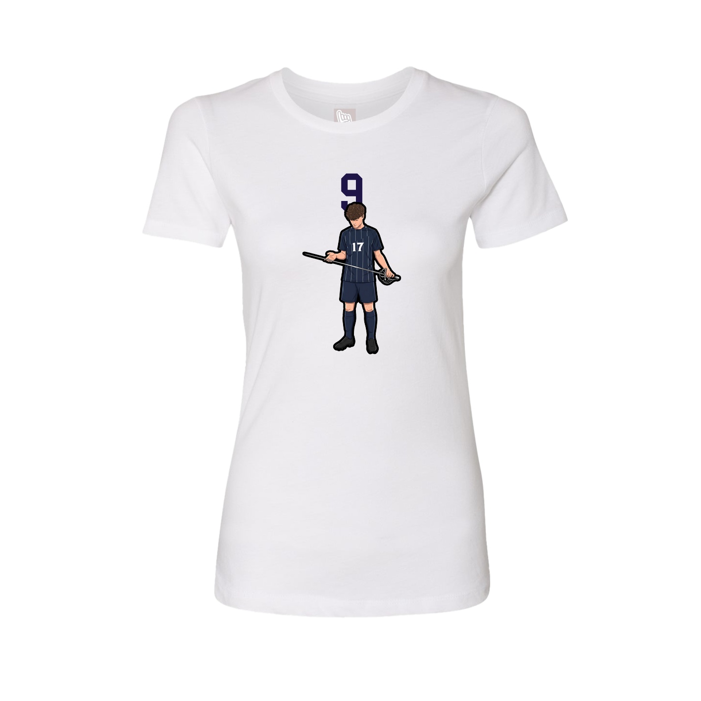 Fitted Women's Tee — Number Top in White
