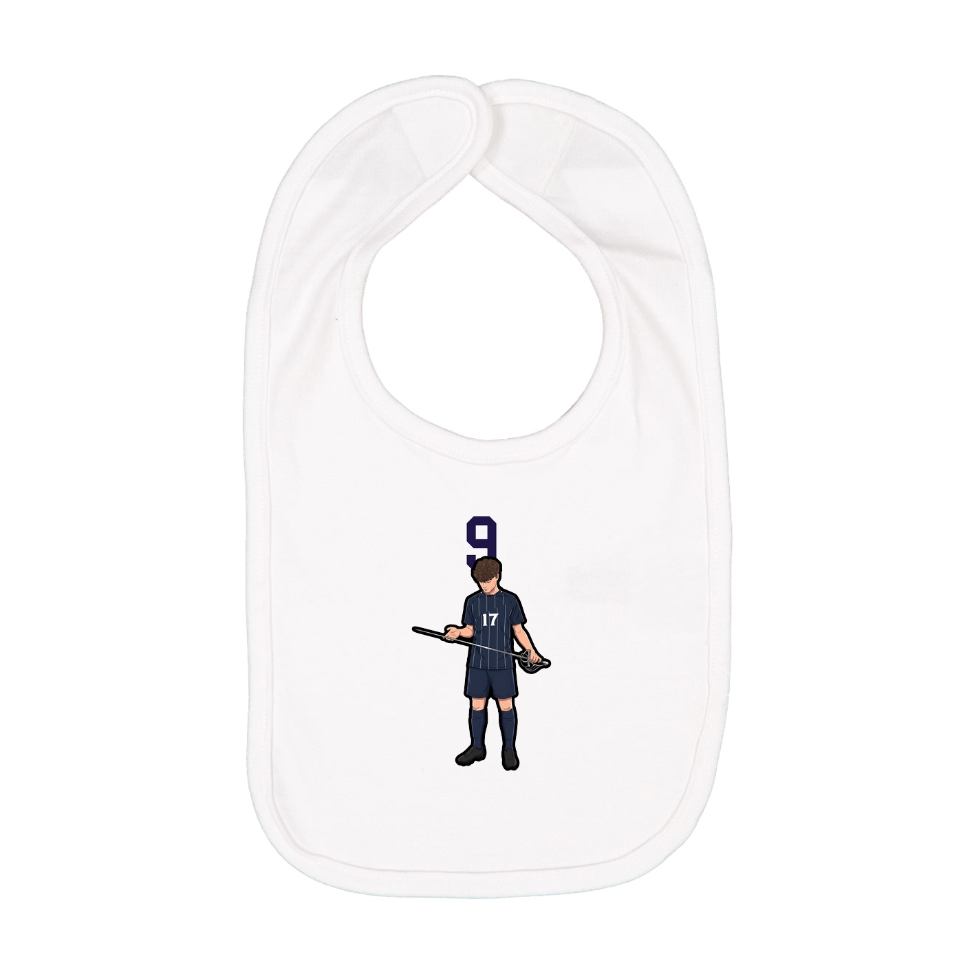 Infant Bib — Number Top in White