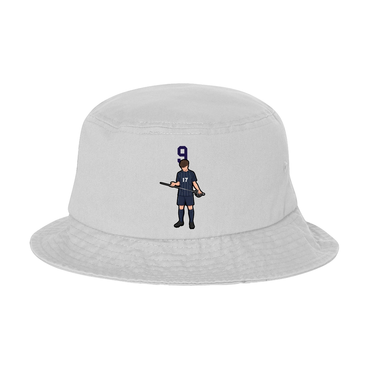 Bucket Cap — Number Top in White