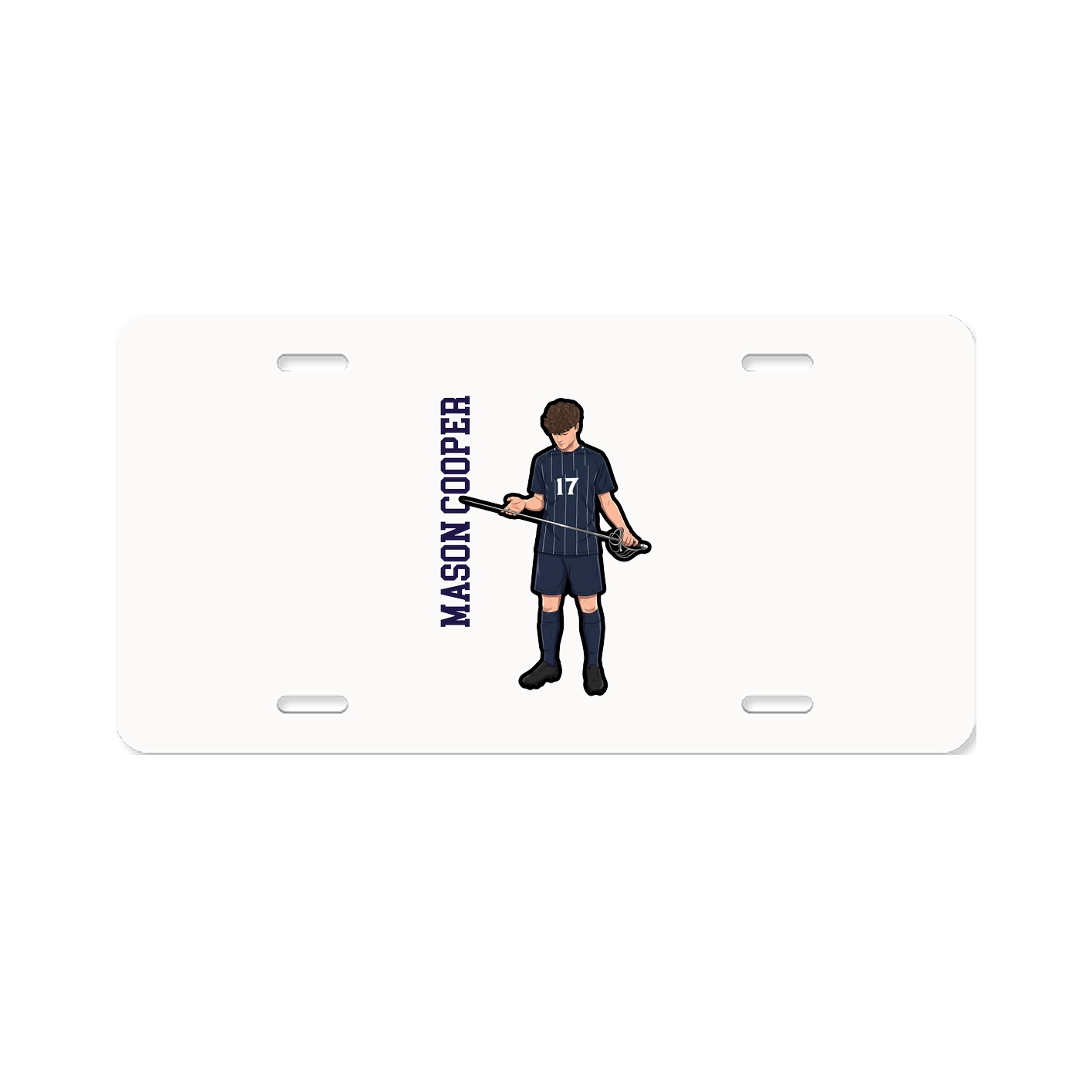 License Plate — Name Vertical in Classic