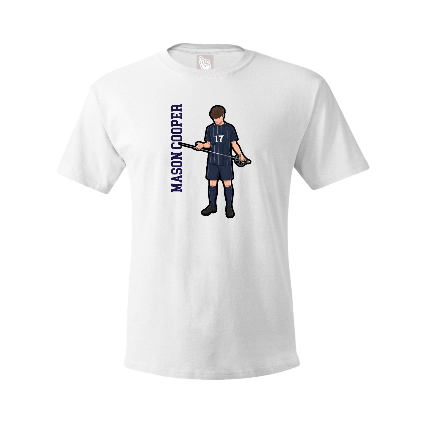 Tee — Name Vertical in White
