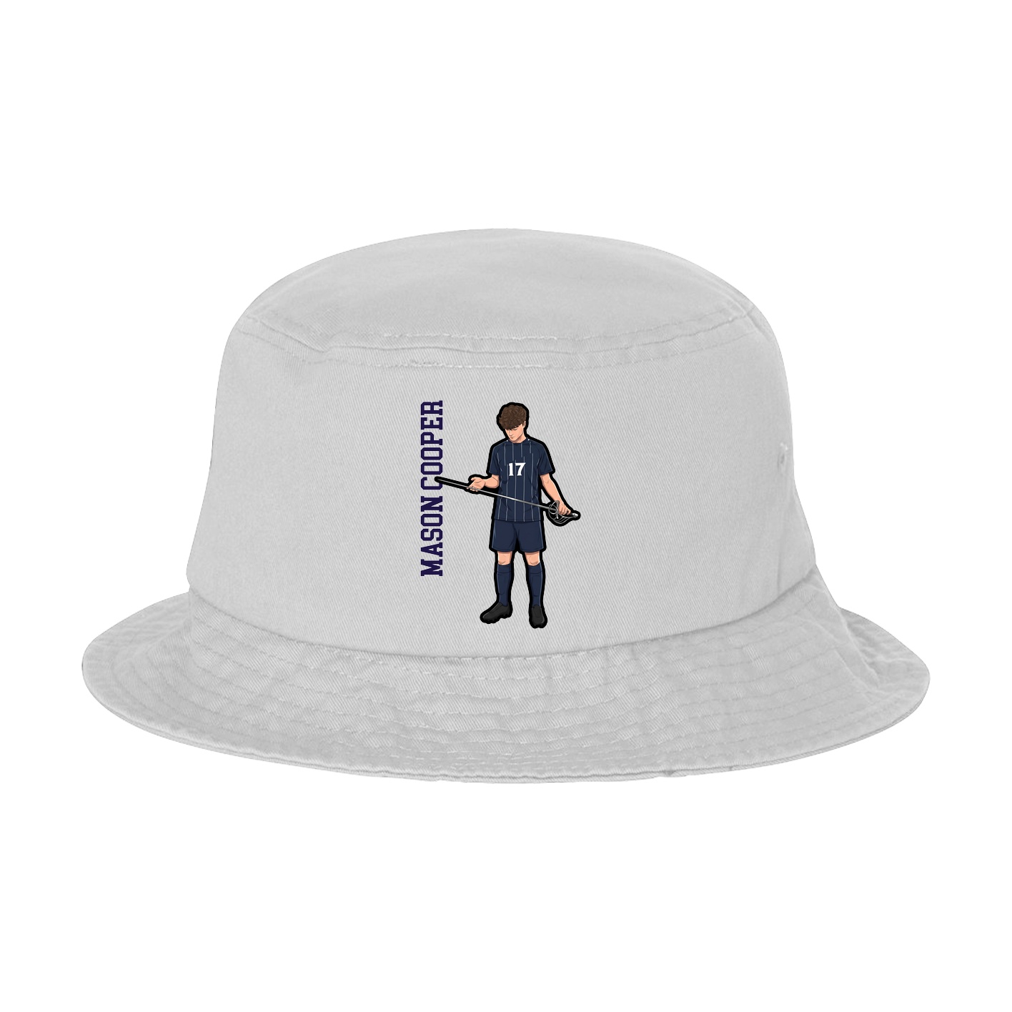 Bucket Cap — Name Vertical in White