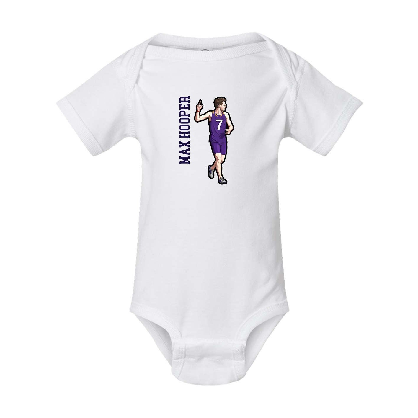 Baby Onesie — Name Vertical in White