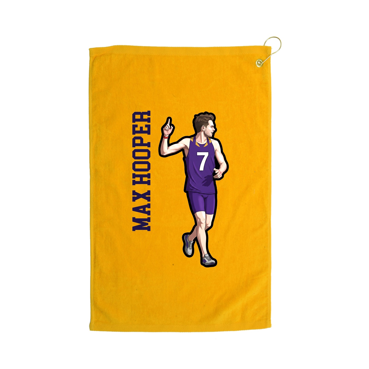 Golf Towel — Name Vertical in Gold