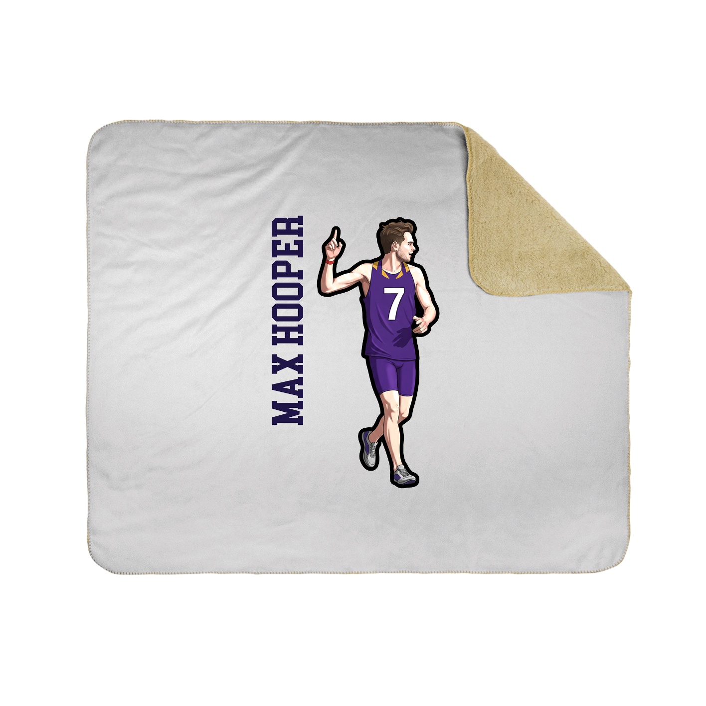 Throw Blanket — Name Vertical in White