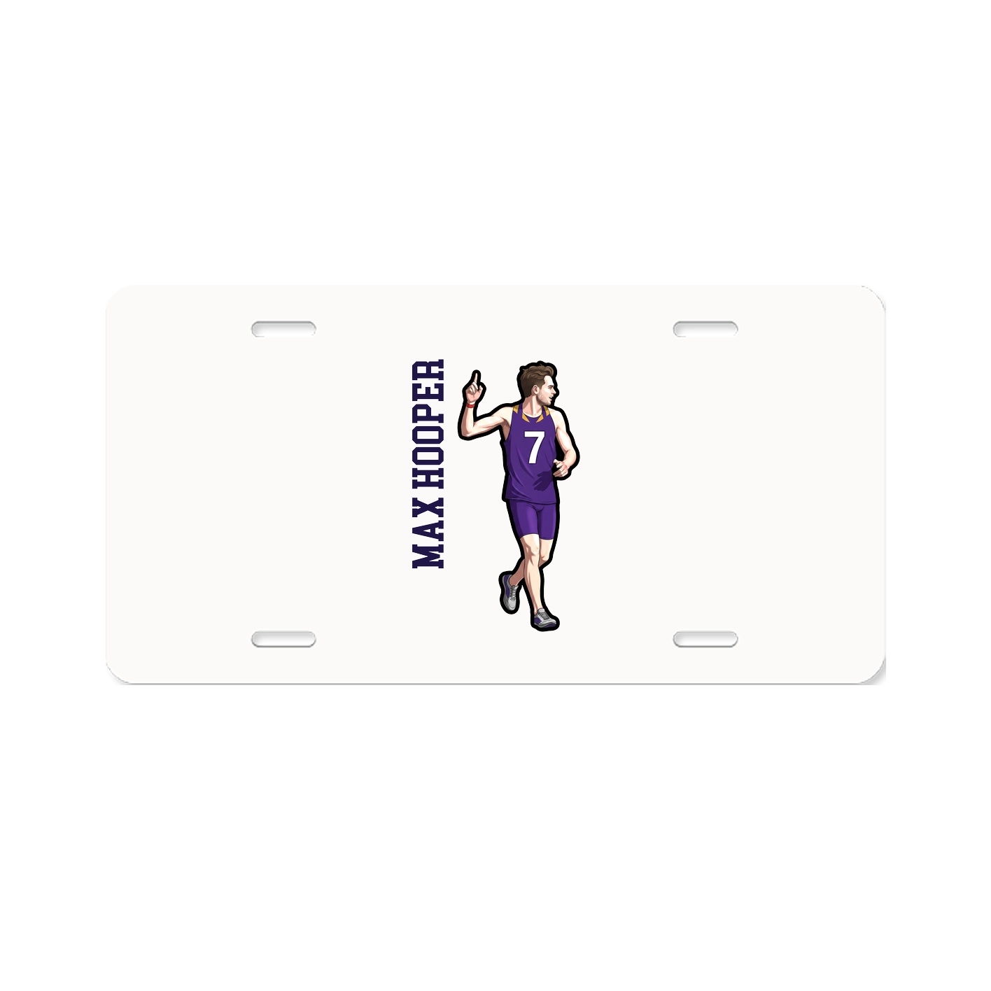 License Plate — Name Vertical in Classic