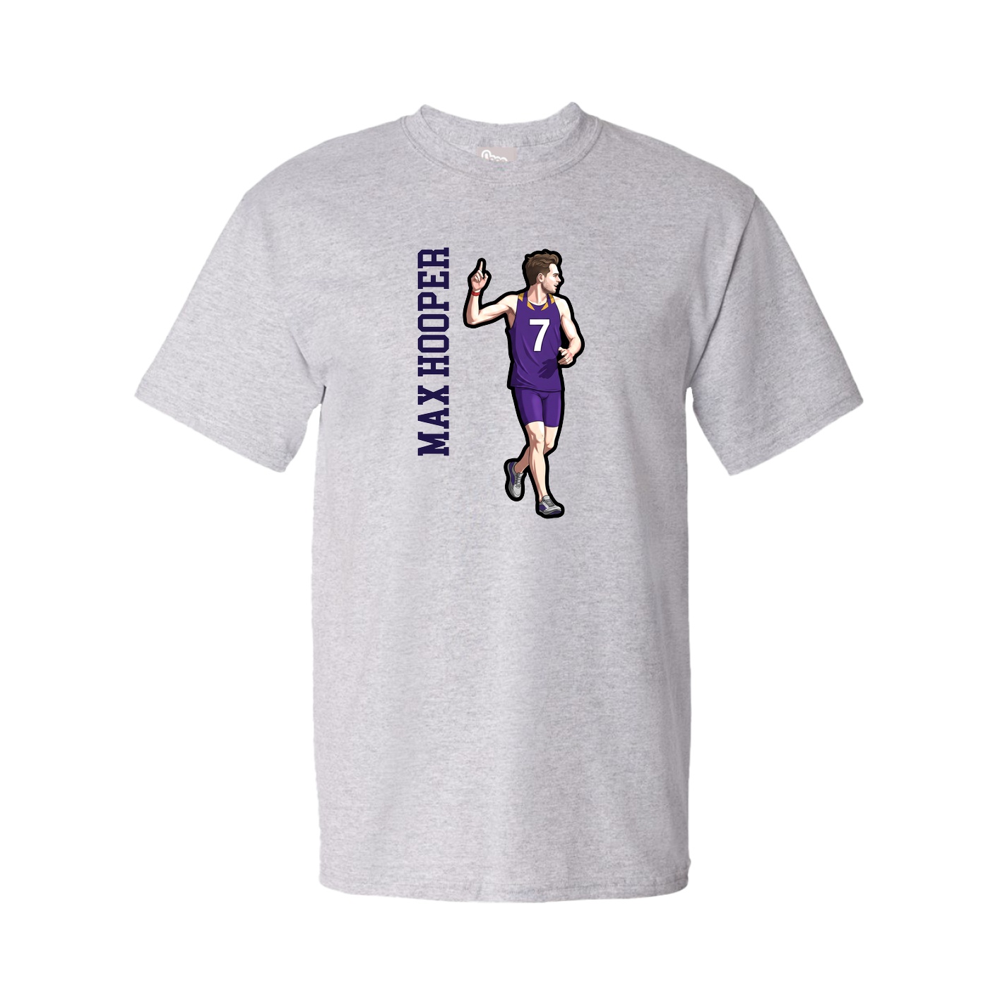 Tee — Name Vertical in Grey