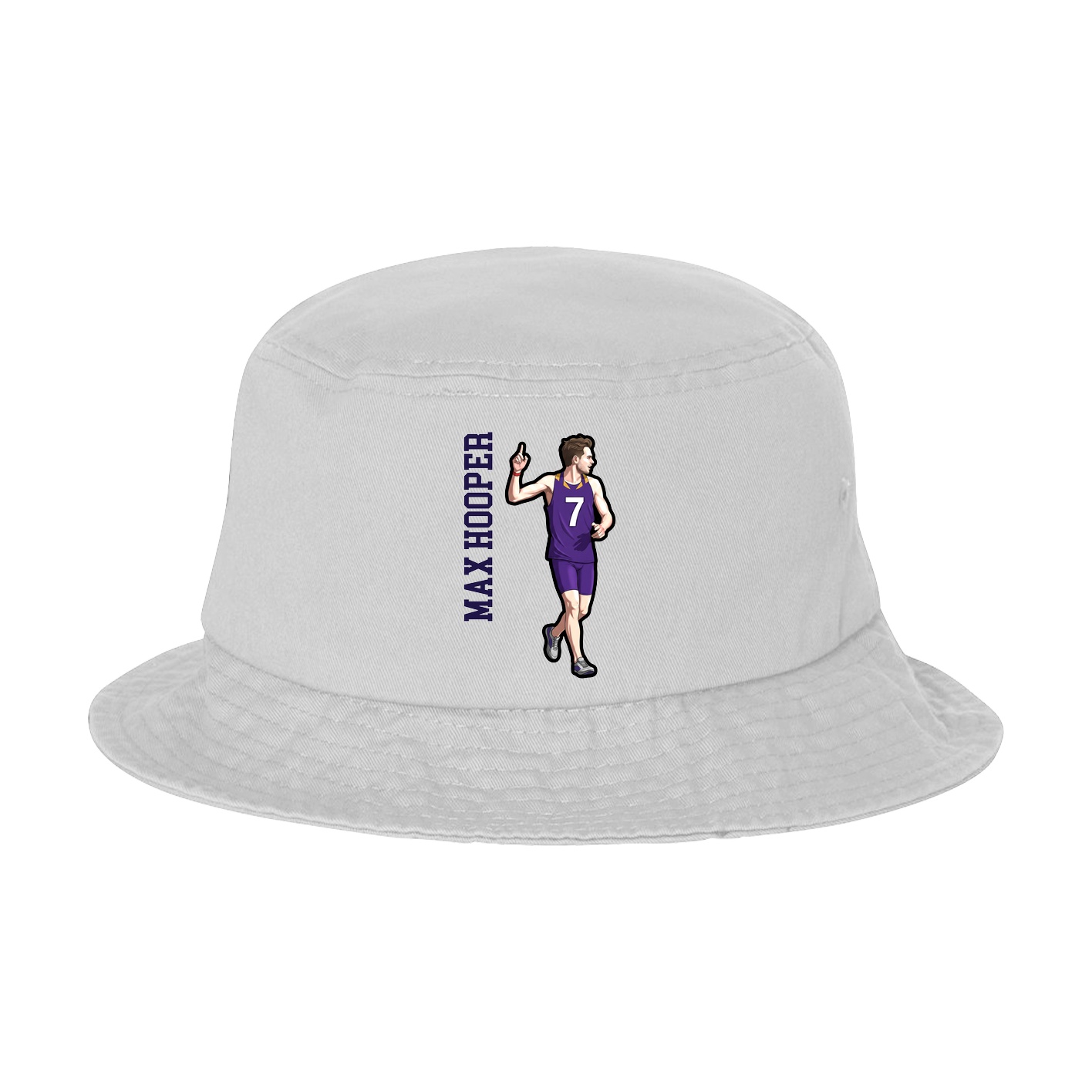 Bucket Cap — Name Vertical in White