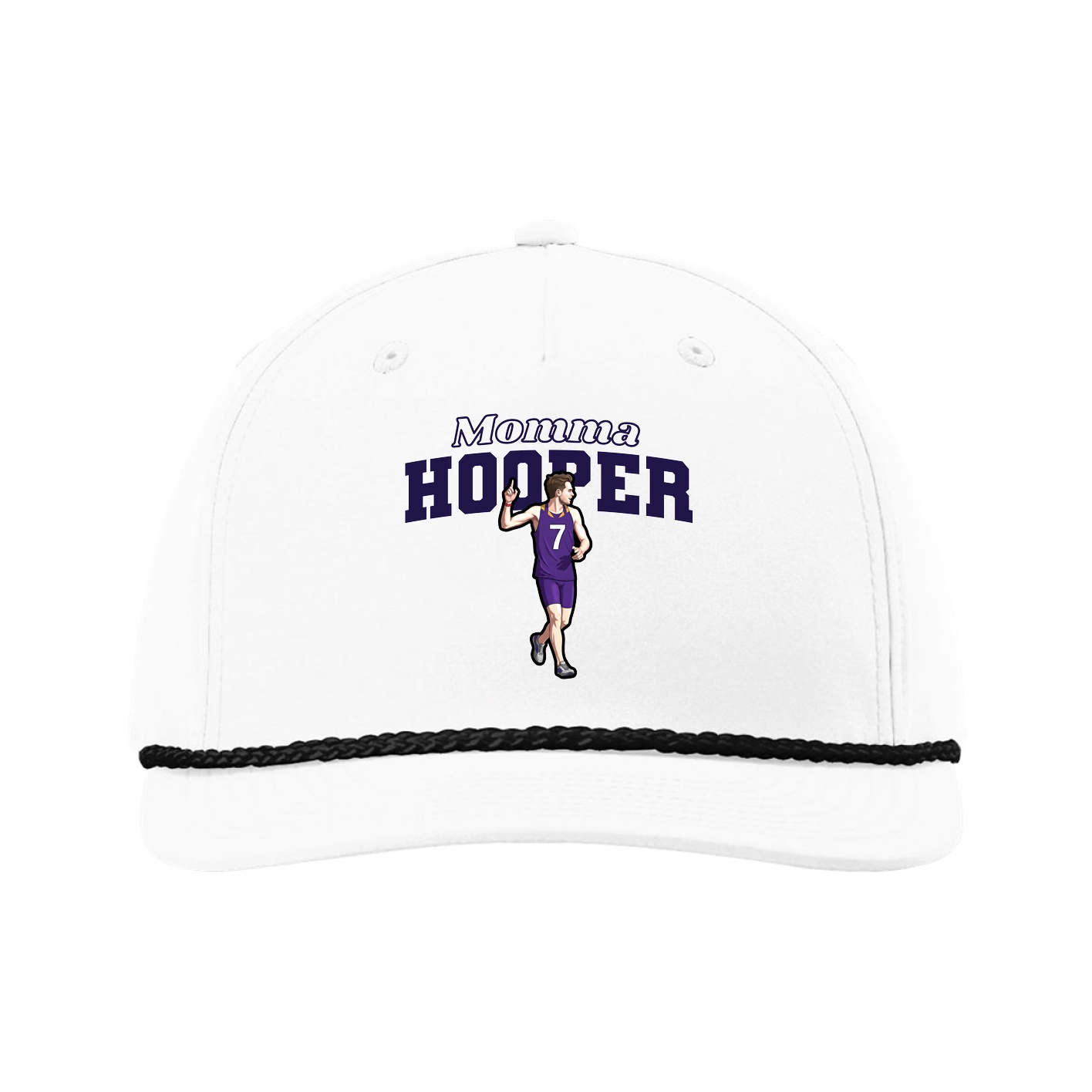 Five-Panel Classic Rope Cap — Mothers Day Block in White