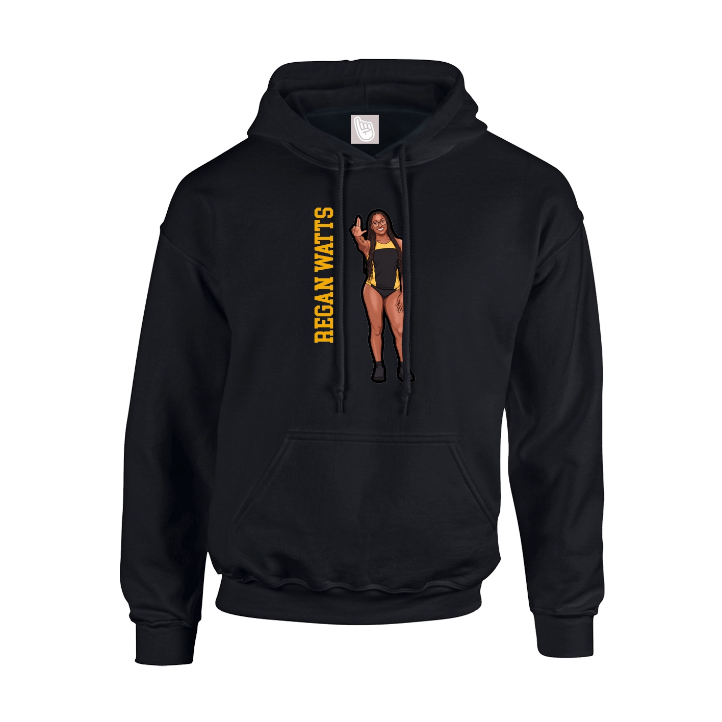 Hoodie — Name Vertical in Black