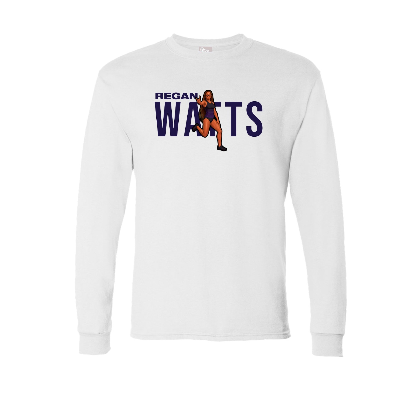 Long Sleeve Tee — Player Name in White