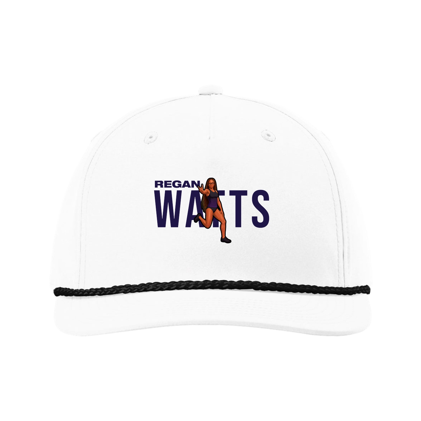 Five-Panel Classic Rope Cap — Player Name in White