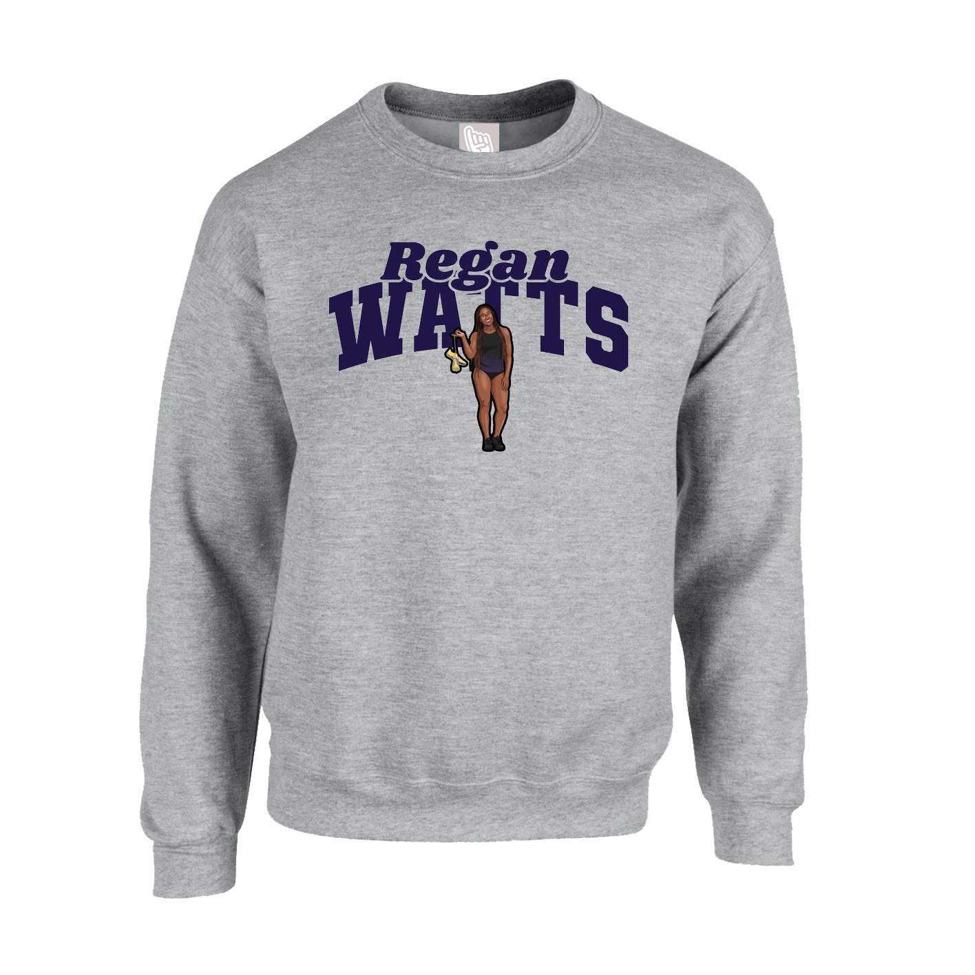 Fleece Crew — Signature Arch in Grey