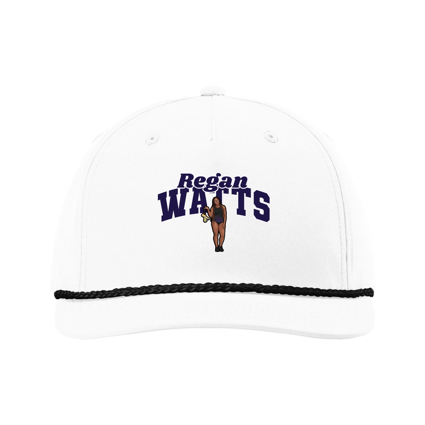 Five-Panel Classic Rope Cap — Signature Arch in White