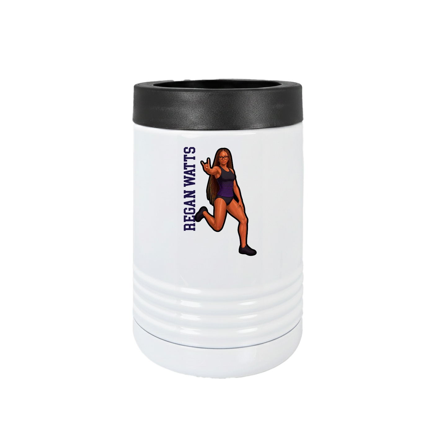 Beverage Holder — Name Vertical in White