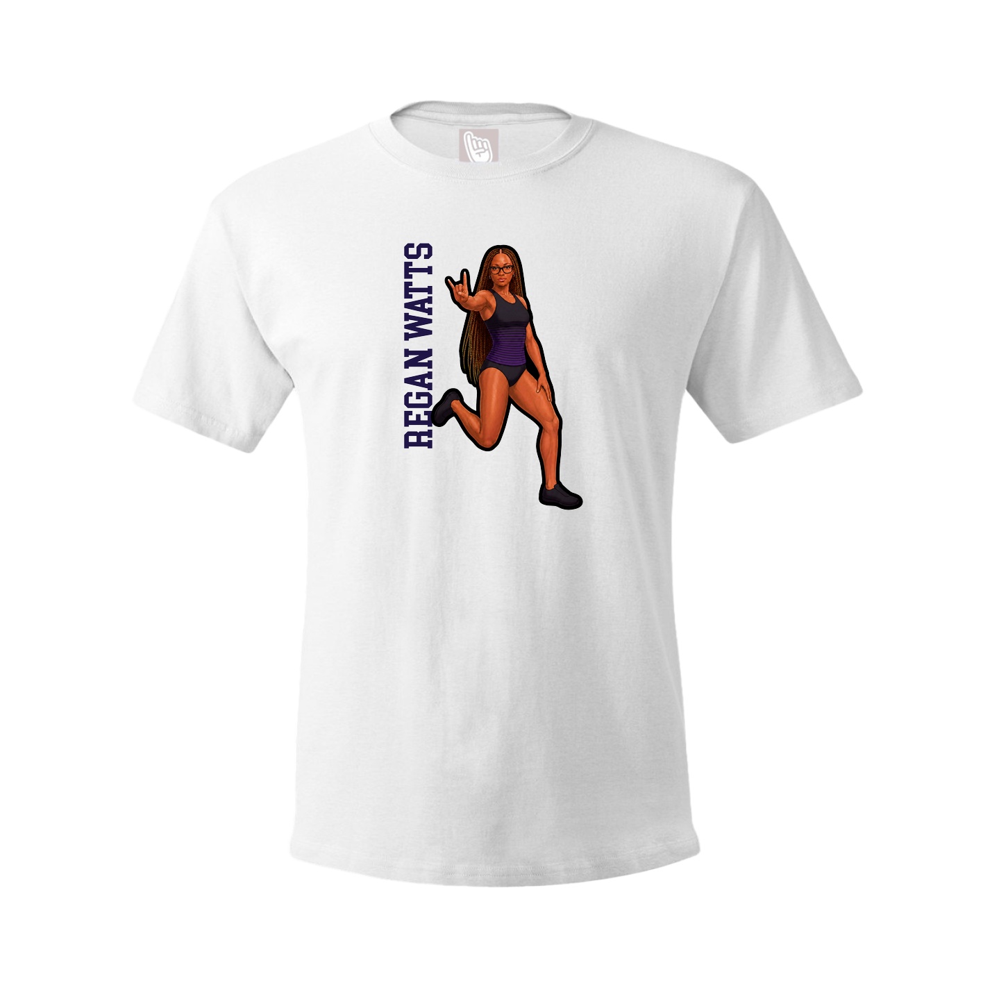 Youth Tee — Name Vertical in White
