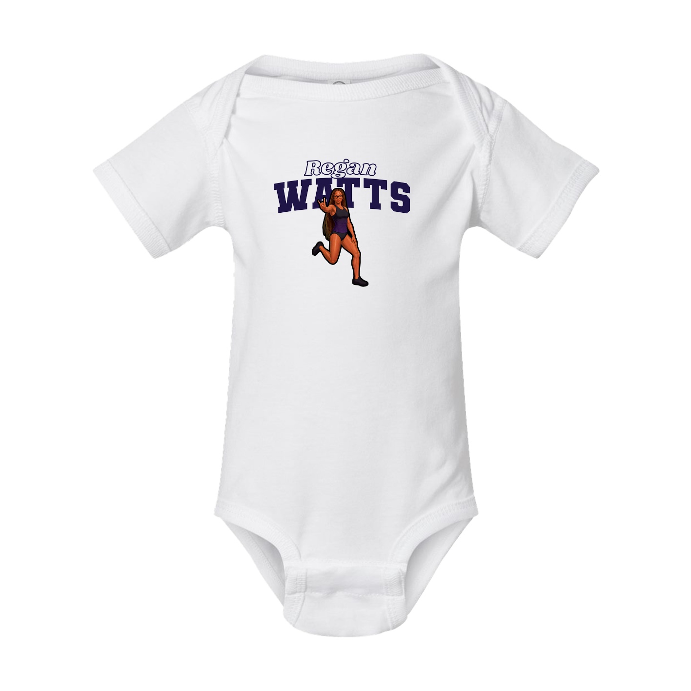 Baby Onesie — Name Arch in White