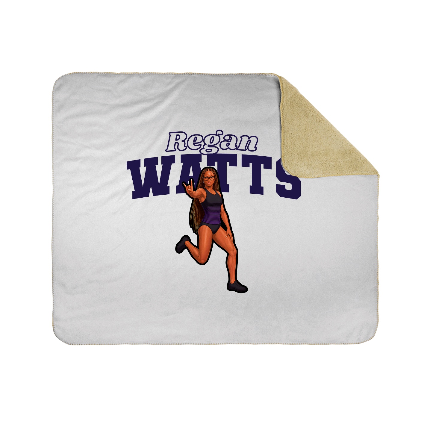 Throw Blanket — Name Arch in White