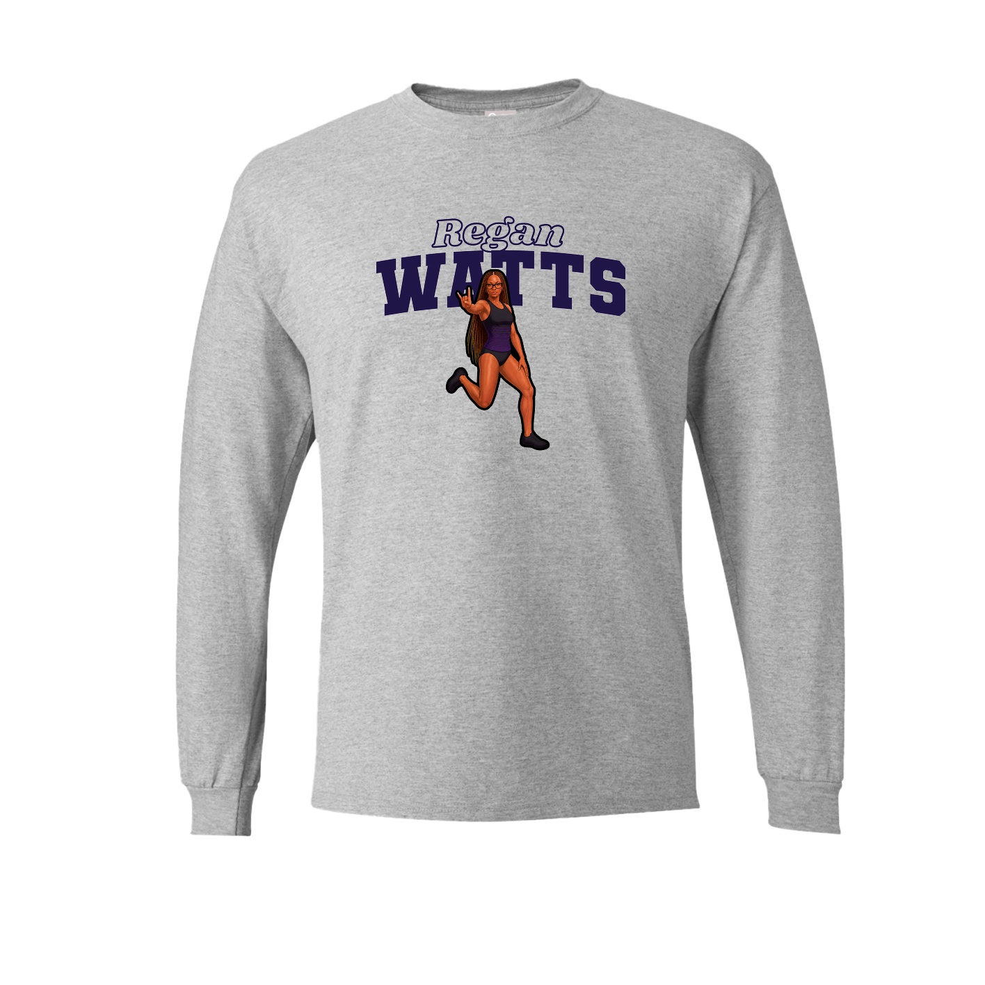 Long Sleeve Tee — Name Arch in Grey