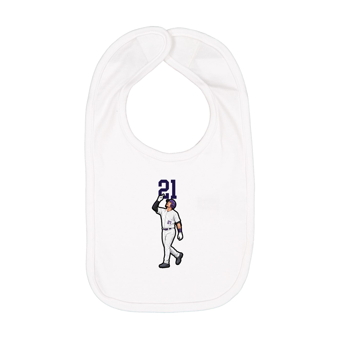 Infant Bib — Number Top in White