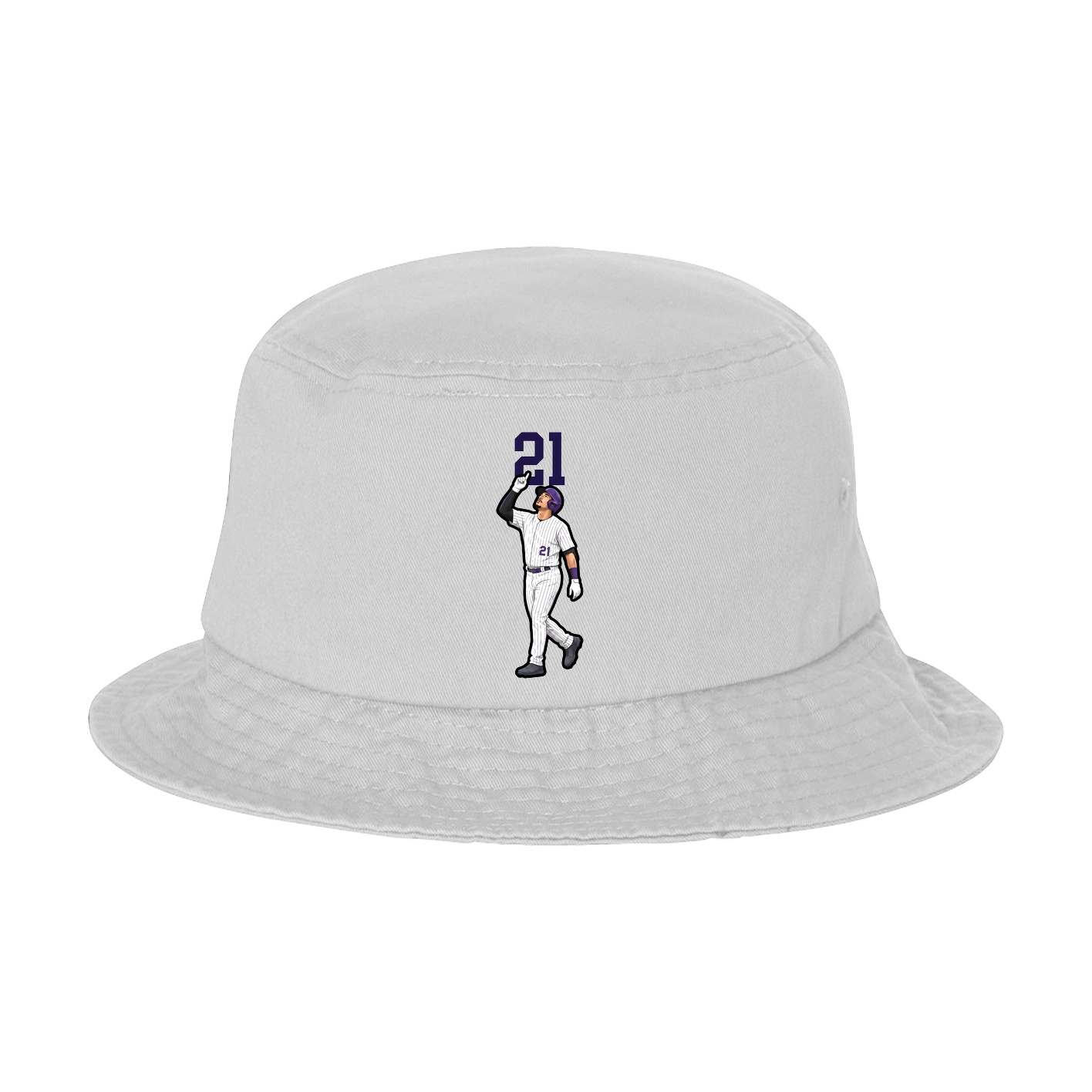 Bucket Cap — Number Top in White